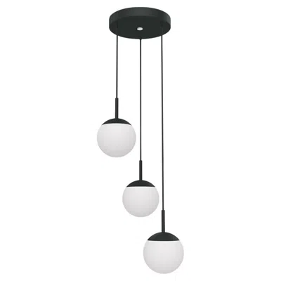 Pre-owned Fermob - Mooon! Triple Pendant Light Ø15 Cm (5.9 In) - Anthracite In Transparent