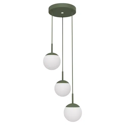 Pre-owned Fermob - Mooon! Triple Pendant Light Ø15 Cm (5.9 In) - Cactus In Transparent