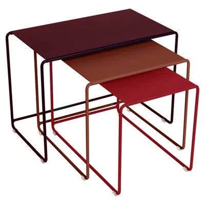 Fermob Oulala 3-piece Steel Nesting Side Table In Floral Getaway