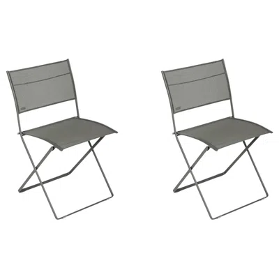 Pre-owned Fermob - Plein Air Folding Chair - Stereo Rosemary - Set Of 2 Chairs In Gray