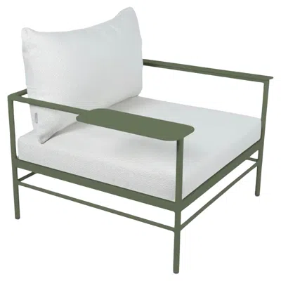 Pre-owned Fermob - Rivage Low Armchair - Cactus - Pearl Cushions In Gray