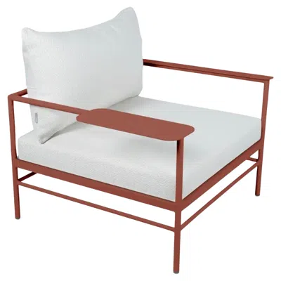 Pre-owned Fermob - Rivage Low Armchair - Red Ochre - Pearl Cushions