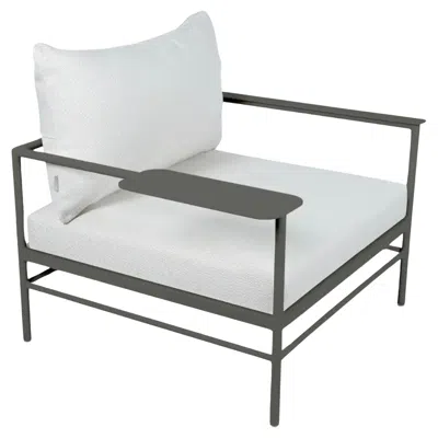 Pre-owned Fermob - Rivage Low Armchair - Rosemary - Pearl Cushions In Gray