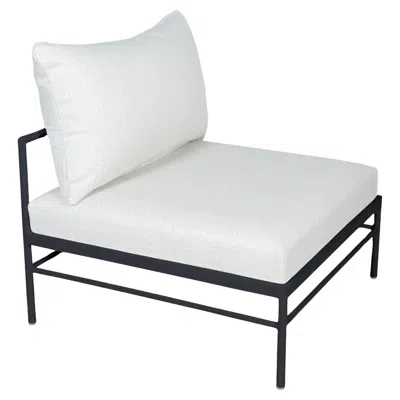 Pre-owned Fermob - Rivage Low Chair Without Armrests - Anthracite - Pearl Cushions In Gray