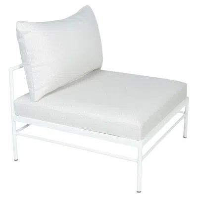 Pre-owned Fermob - Rivage Low Chair Without Armrests - Cotton White - Pearl Cushions