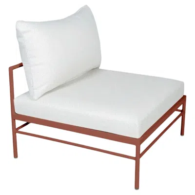Pre-owned Fermob - Rivage Low Chair Without Armrests - Red Ochre - Pearl Cushions