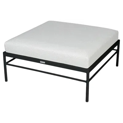 Pre-owned Fermob - Rivage Ottoman - Anthracite - Pearl Cushions In Gray