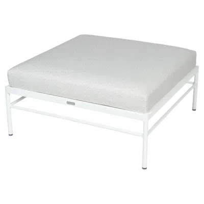 Pre-owned Fermob - Rivage Ottoman - Cotton White - Pearl Cushions