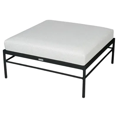 Pre-owned Fermob - Rivage Ottoman - Liquorice - Pearl Cushions In Gray