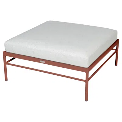 Pre-owned Fermob - Rivage Ottoman - Red Ochre - Pearl Cushions
