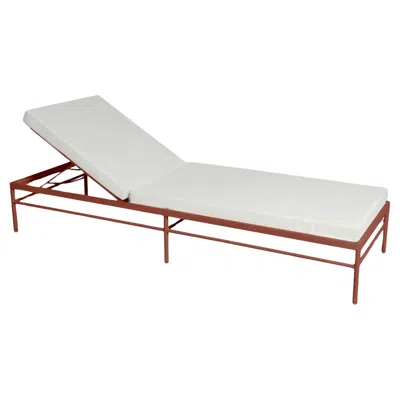 Pre-owned Fermob - Rivage Sunlounger - Red Ochre - Pearl Cushions
