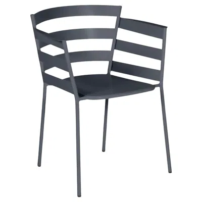 Pre-owned Fermob - Rythmic Armchair (chair With Arms) - Anthracite In Black