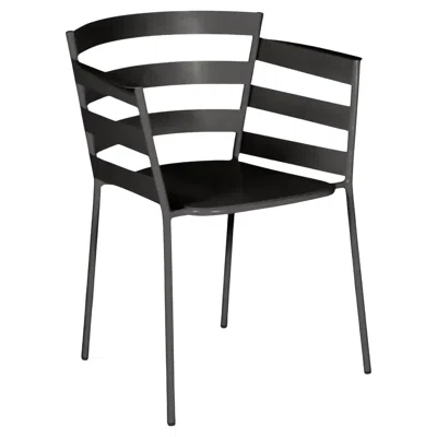 Pre-owned Fermob - Rythmic Armchair (chair With Arms) - Liquorice In Black
