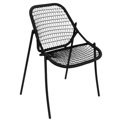 Pre-owned Fermob - Sixties Stackable Chair - Liquorice - Set Of 2 Chairs In Black