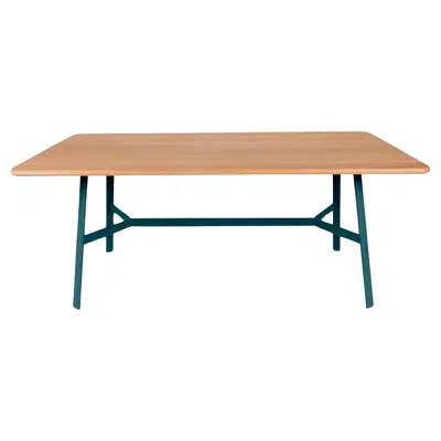 Pre-owned Fermob - So'o Oak Table 180x90 Cm W 70.9 × D 35.4 Inch - Acapulco Blue