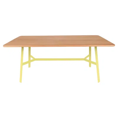 Pre-owned Fermob - So'o Oak Table 180x90 Cm W 70.9 × D 35.4 Inch - Frosted Lemon In Brown