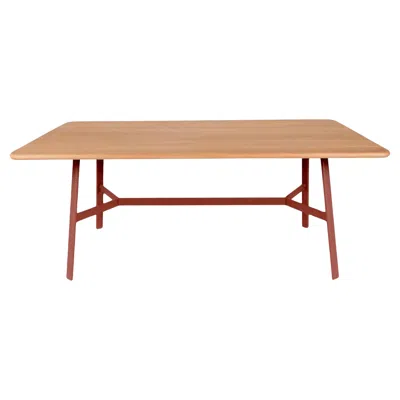 Pre-owned Fermob - So'o Oak Table 180x90 Cm W 70.9 × D 35.4 Inch - Red Ochre
