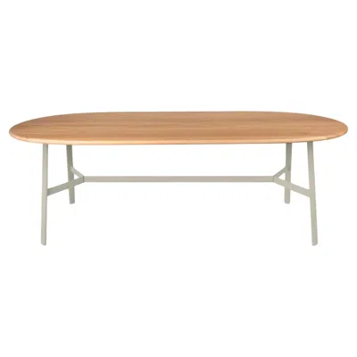 Pre-owned Fermob - So'o Oval Oak Table 220 × 95 Cm - W 86.6 × D 37.4 Inch - Clay Grey In Gray