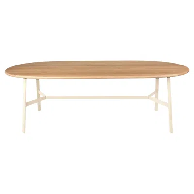 Pre-owned Fermob - So'o Oval Oak Table 220 × 95 Cm - W 86.6 × D 37.4 Inch - Latte Beige In Brown