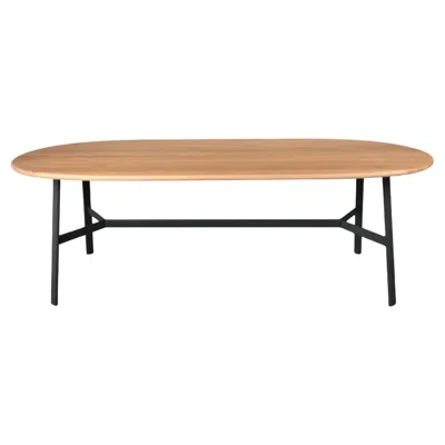 Pre-owned Fermob - So'o Oval Oak Table 220 × 95 Cm - W 86.6 × D 37.4 Inch - Liquorice In Brown