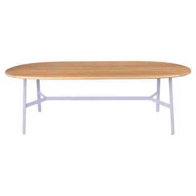 Pre-owned Fermob - So'o Oval Oak Table 220 × 95 Cm - W 86.6 × D 37.4 Inch - Marshmallow In Brown