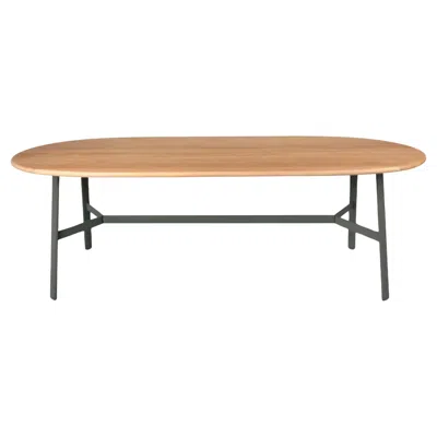 Pre-owned Fermob - So'o Oval Oak Table 220 × 95 Cm - W 86.6 × D 37.4 Inch - Rosemary In Brown