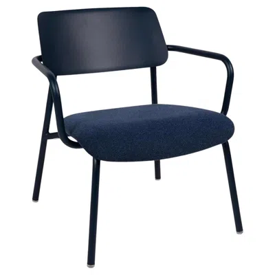 Pre-owned Fermob - Studie Fabric Lounge Armchair - Deep Blue Sprinkled Blue