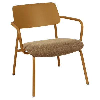 Pre-owned Fermob - Studie Fabric Lounge Armchair - Gingerbread - Sprinkled Camel In Brown