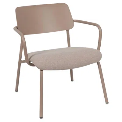 Pre-owned Fermob - Studie Fabric Lounge Armchair - Nutmeg - Sprinkled Beige In Brown