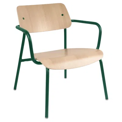 Pre-owned Fermob - Studie Oak Lounge Armchair - Cedar Green