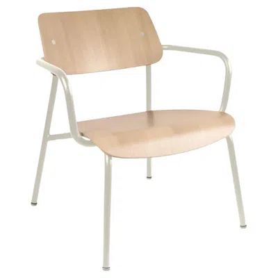 Pre-owned Fermob - Studie Oak Lounge Armchair - Clay Grey In Gray