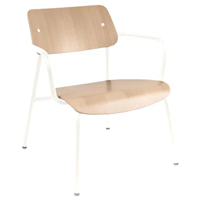 Pre-owned Fermob - Studie Oak Lounge Armchair - Cotton White