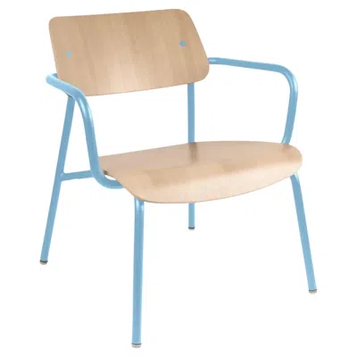 Pre-owned Fermob - Studie Oak Lounge Armchair - Maya Blue