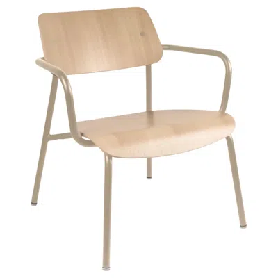Pre-owned Fermob - Studie Oak Lounge Armchair - Nutmeg In Brown