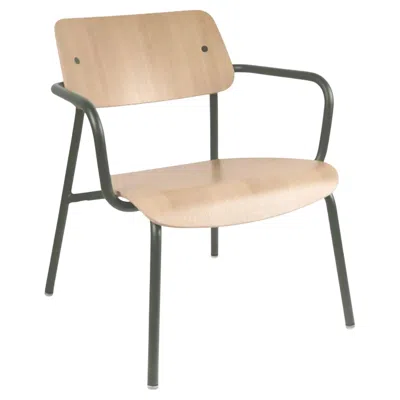 Pre-owned Fermob - Studie Oak Lounge Armchair - Rosemary In Brown