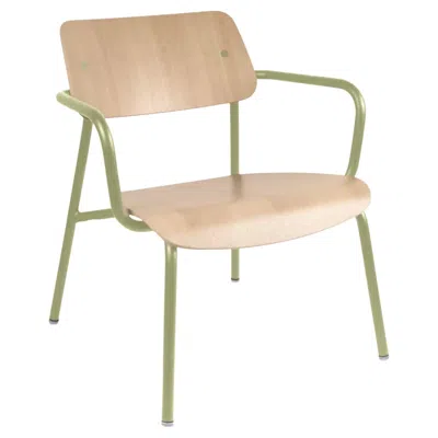 Pre-owned Fermob - Studie Oak Lounge Armchair - Willow Green