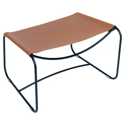 Pre-owned Fermob - Surprising Leather Footrest - Deep Blue