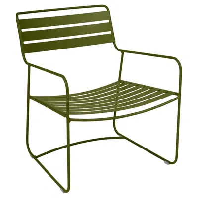 Pre-owned Fermob - Surprising Low Armchair - Pesto In Brown