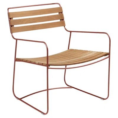 Pre-owned Fermob - Surprising Teak Low Armchair - Candied Orange