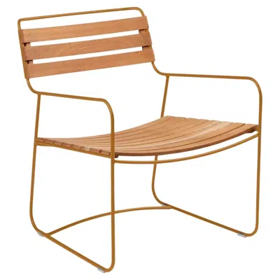Pre-owned Fermob - Surprising Teak Low Armchair - Gingerbread In Brown