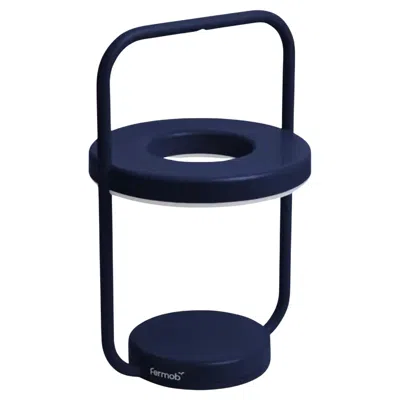 Pre-owned Fermob - Ulli Monochrome Portable Lamp - Deep Blue - Set Of 3 Lamps