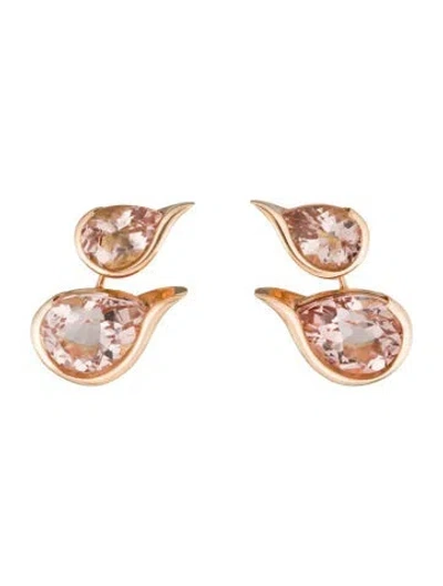 Pre-owned Fernando Jorge 18k Ignite Morganite Double Stud Earrings In Multi