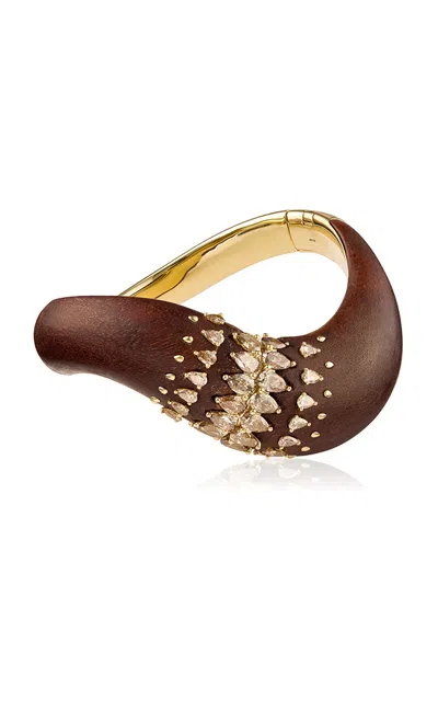 Fernando Jorge 18k Yellow Gold Deep Stream Bracelet In Brown