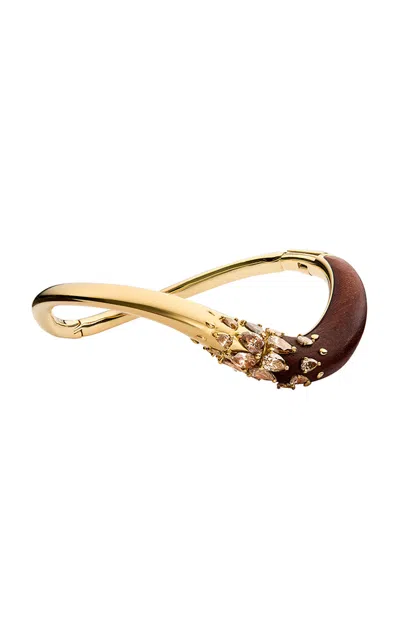 Fernando Jorge 18k Yellow Gold Deep Stream Wave Bracelet In Brown