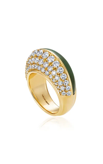 Fernando Jorge 18k Yellow Gold Fluid Diamonds And Stone Ring