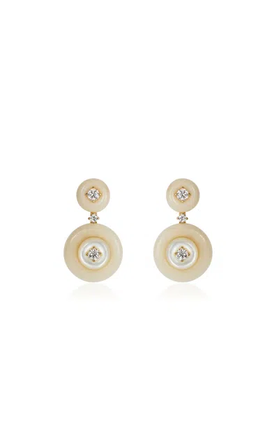 Fernando Jorge 18k Yellow Gold Signal Mother Of Pearl Small Earrings