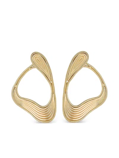 Fernando Jorge 18k Yellow Gold Stream Lines Loop Earrings