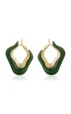 Fernando Jorge 18k Yellow Gold Stream Wave Stone Hoop Earrings