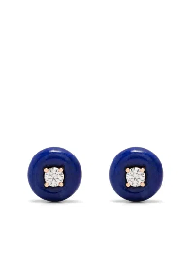 Fernando Jorge 18kt Rose Gold Orbit Medium Diamond And Lapis Lazuli Studs