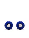 Fernando Jorge 18kt Rose Gold Orbit Small Diamond And Lapis Lazuli Studs In Gold